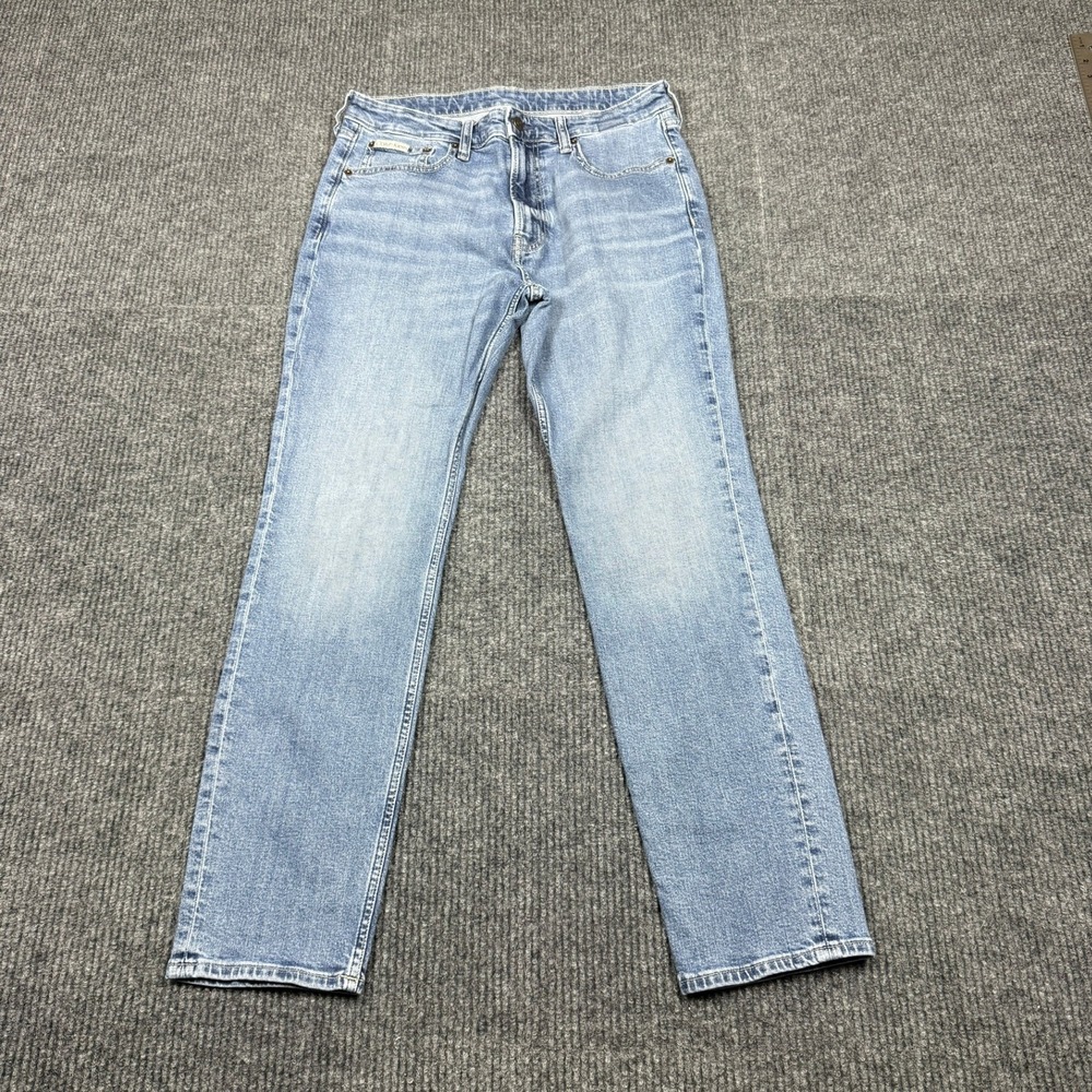 Calvin Klein Mens Slim Fit Jeans Light Wash Blue W33 L30 4RB729G